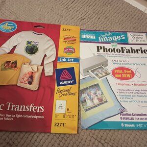 Lot of 2 NEW packs print iron-on transfers